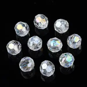Electroplate Transparent Acrylic Beads