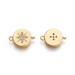 Brass Micro Pave Cubic Zirconia Links