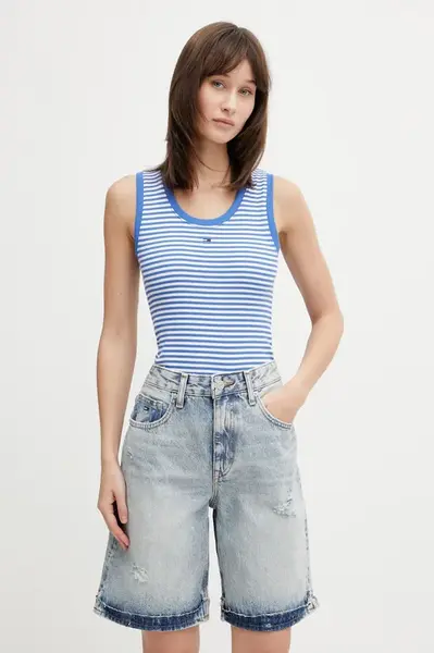 Tommy Jeans top dámský bavlněný s elastanem