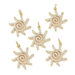 Brass Micro Pave Clear Cubic Zirconia Pendants