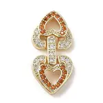 Brass Micro Pave Cubic Zirconia Fold Over Clasps