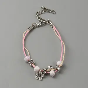 Alloy Flower Charm Bracelets
