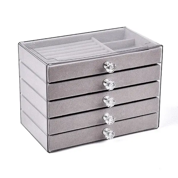 5-Tier PET Plastic Jewelry Storage Drawer Boxes