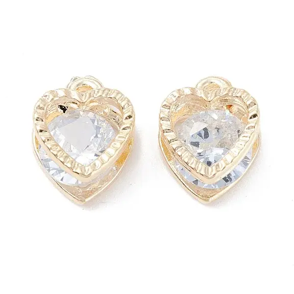 Rack Plating Alloy Cubic Zirconia Charms