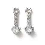 Brass Micro Pave Clear Cubic Zirconia Charms