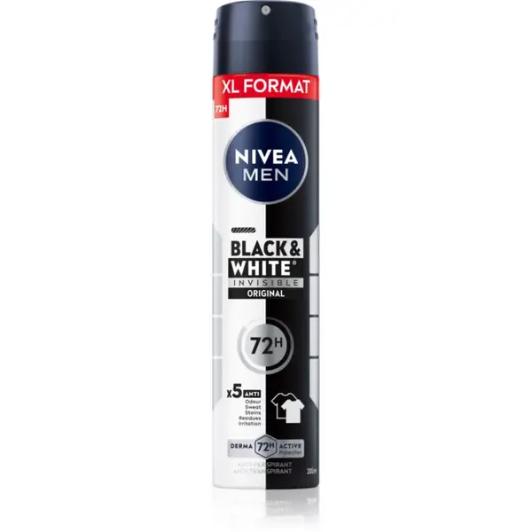 NIVEA MEN Black & White Invisible Original antiperspirant ve spreji pro muže 200 ml