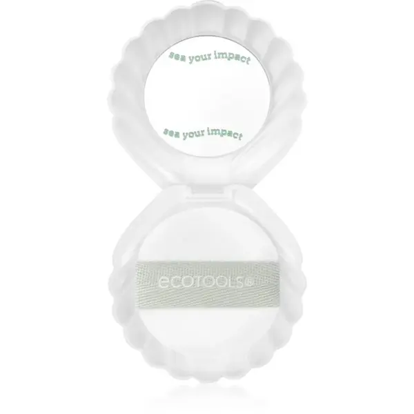 EcoTools Sea Gems Pearl Puff + Case kosmetické zrcátko s labutěnkou 1 ks
