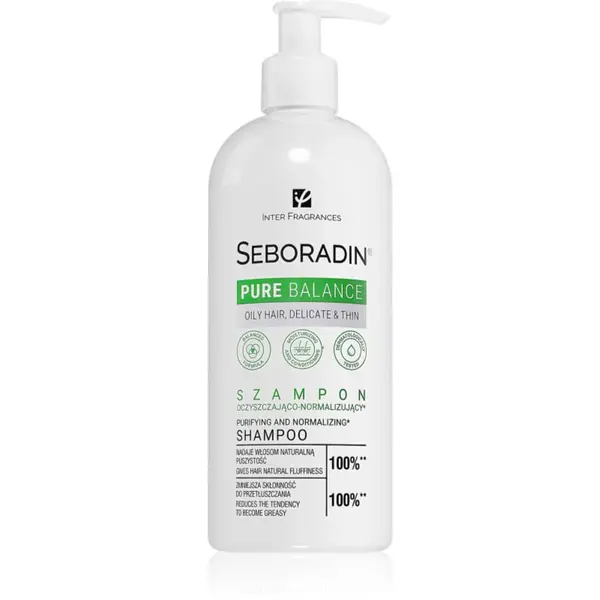 Seboradin Pure Balance čisticí šampon pro mastné, jemné a porézní vlasy 400 ml