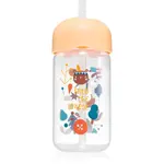 Suavinex Forest Straw Trainer Cup dětská láhev s brčkem 18 m+ Yellow 340 ml