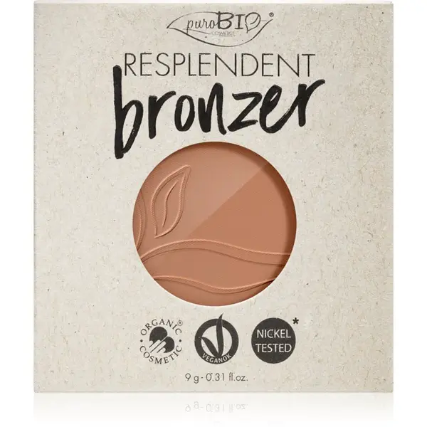 puroBIO Cosmetics Resplendent bronzer – náhradní náplň odstín 05 Warm Brown 9 g