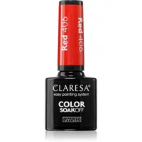 Claresa SoakOff UV/LED Color Rainbow Explosion gelový lak na nehty odstín RED 406 5 g