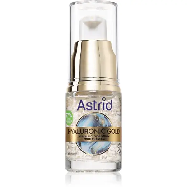 Astrid Hyaluronic Gold liftingové oční sérum s niacinamidem 15 ml