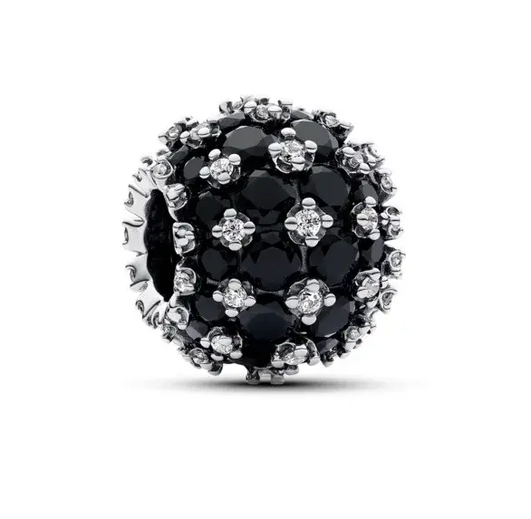 Pandora Třpytivý stříbrný korálek s černými zirkony 792630C04