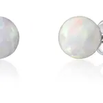 JwL Luxury Pearls Ocelové náušnice 2v1 z pravého opálu JL0810