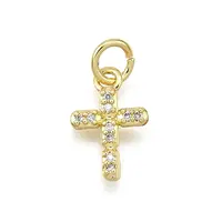 Brass Micro Pave Cubic Zirconia Pendants
