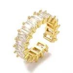 Cubic Zirconia Rectangle Open Cuff Ring
