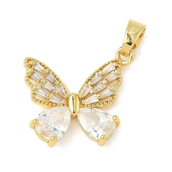 Brass Micro Pave Cubic Zirconia Pendants