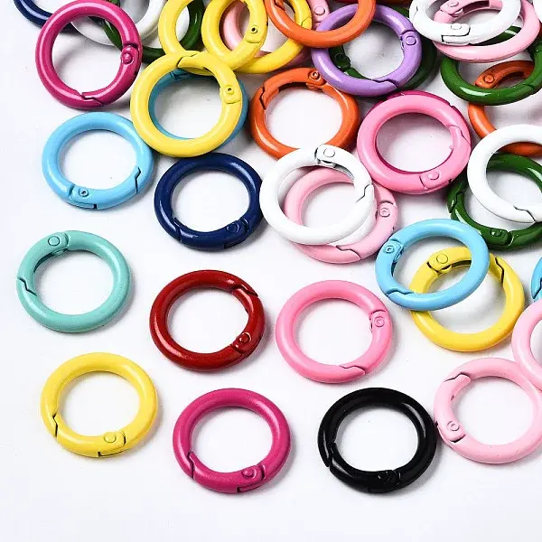 Spray Painted Eco-Friendly Alloy Spring Gate Rings