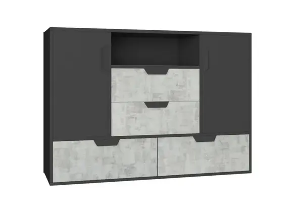 Dětská komoda 2d4s nina grafit/enigma