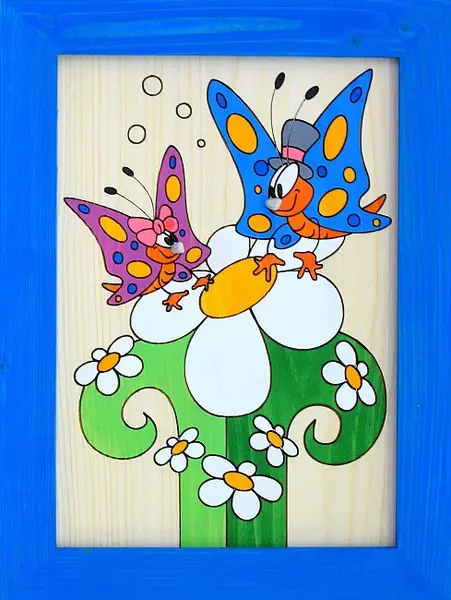 Obr 105 obrázek motýli modrý - s - 200x250mm