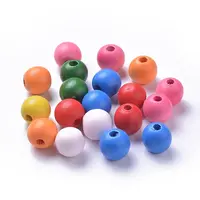 Dyed Natural Wood Beads