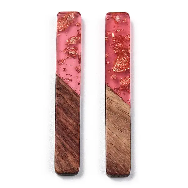 Transparent Resin & Walnut Wood Big Pendants