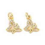 Brass Micro Pave Clear Cubic Zirconia Charms