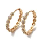 Brass Cubic Zirconia Hoop Earrings for Women