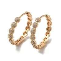 Brass Cubic Zirconia Hoop Earrings for Women