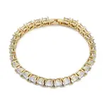 Rack Plating Brass Micro Pave Cubic Zirconia Chain Bracelets