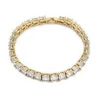 Rack Plating Brass Micro Pave Cubic Zirconia Chain Bracelets