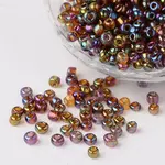 Transparent Rainbow Colours Round Glass Seed Beads