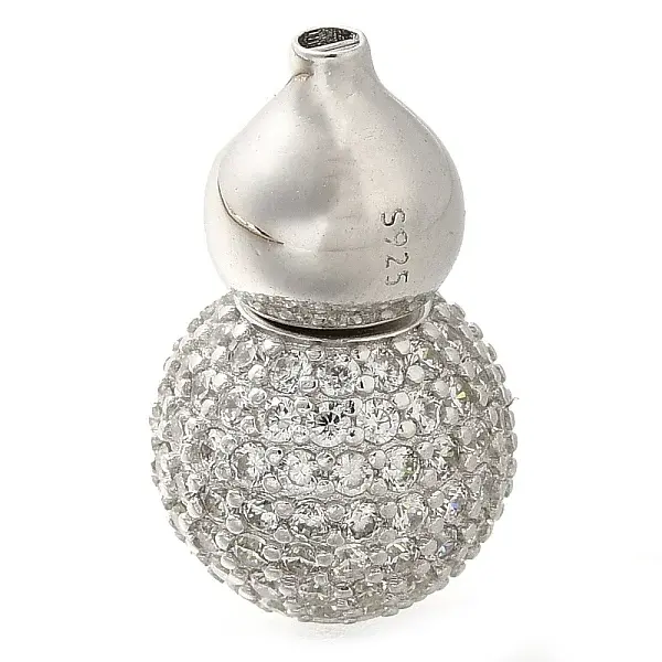 925 Sterling Silver Micro Pave Clear Cubic Zirconia Screw Clasps