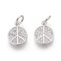 Brass Micro Pave Cubic Zirconia Charms