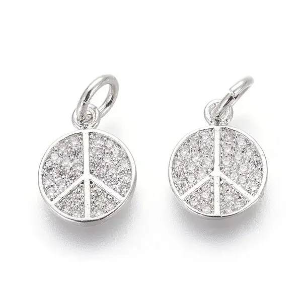 Brass Micro Pave Cubic Zirconia Charms