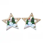 Christmas Theme Single-Sided Printed Wood Big Pendants