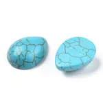Craft Findings Dyed Synthetic Turquoise Gemstone Flat Back Teardrop Cabochons