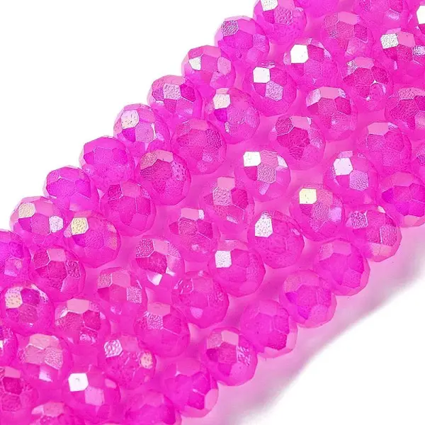 Baking Electroplate Glass Beads Strands