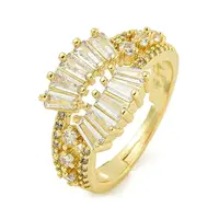 Brass Pave Cubic Zirconia Rings for Women