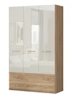 Kombinovaná skříň 3d i hagop-ořech pacifik/béžová - s osvětlením