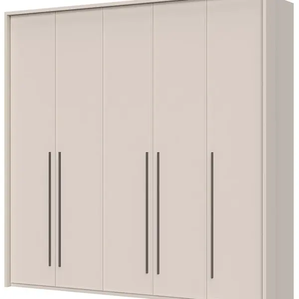 Pětidveřová šatní skříň s rámem baptiste - béžová