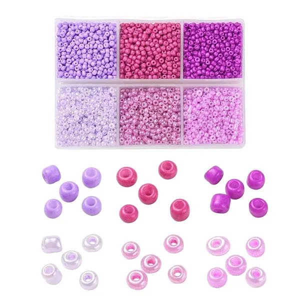 4500Pcs 6 Style 12/0 Glass Seed Beads