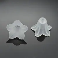 White Frosted Transparent Acrylic Flower Beads