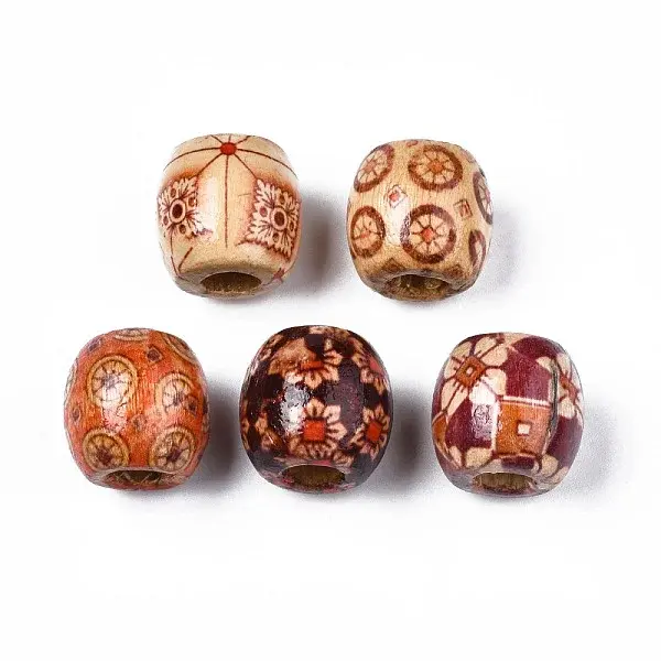 Printed Natural Wood Beads
