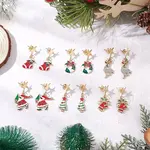 Alloy Enamel Dangle Stud Earrings