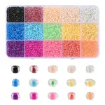 195G 15 Colors 8/0 Transparent Glass Seed Beads