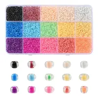 195G 15 Colors 8/0 Transparent Glass Seed Beads