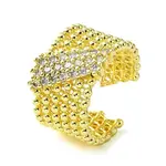Brass Micro Pave Cubic Zirconia Open Cuff Rings