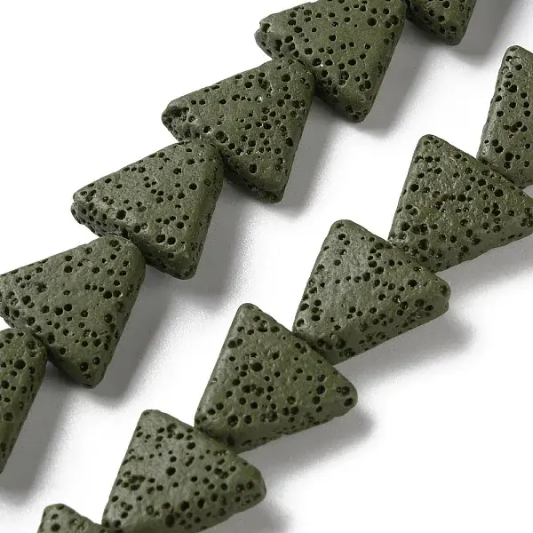 Triangle Dyed Natural Lava Rock Beads Strands
