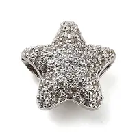 Brass Micro Pave Cubic Zirconia Bead